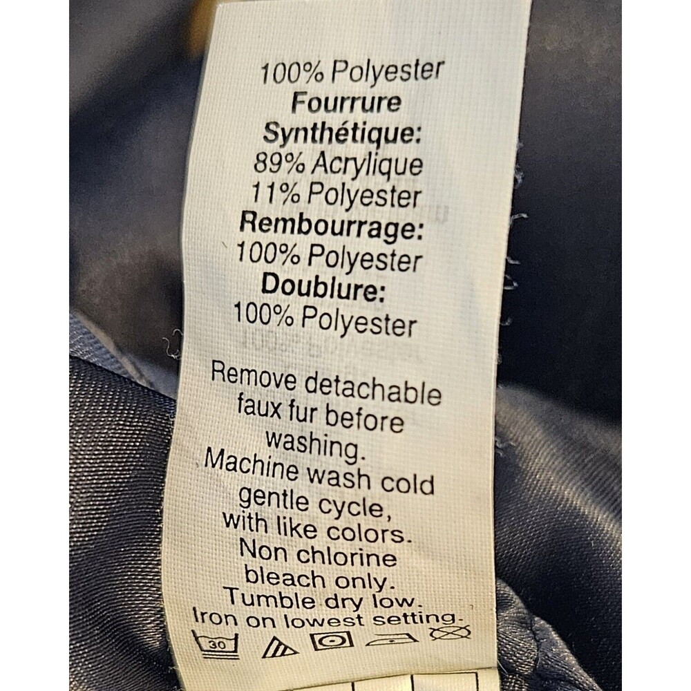 J. Crew Nordic Parka Men's Blue Hooded Faux Fur-lined hood Medium - Picture 4 of 5